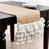 Double Ruffled Jute - Table Runner